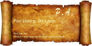 Perlberg Atlasz névjegykártya